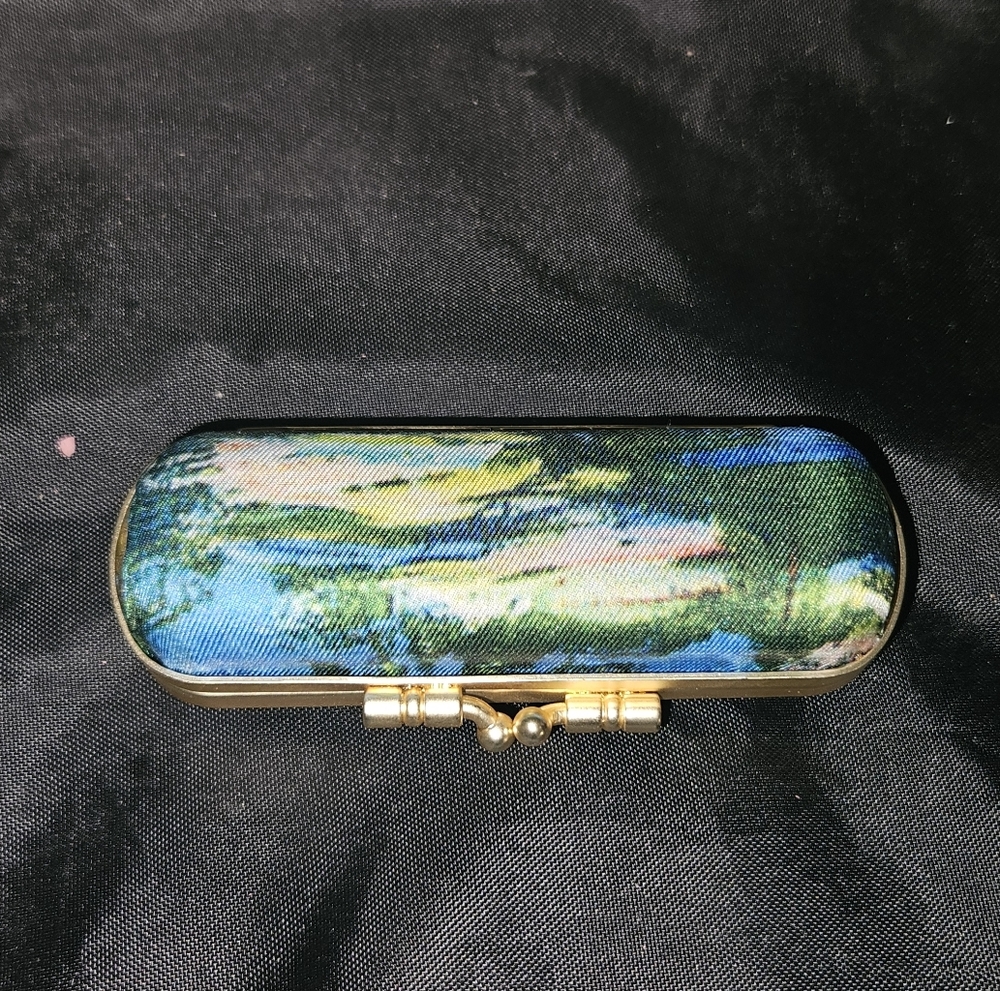 Scenic Printed Hard Shell Lipstick Case - Blue Green